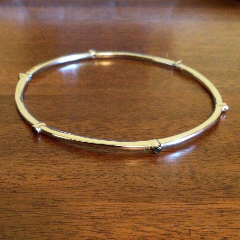 Sterling Silver Black Diamond Bangle